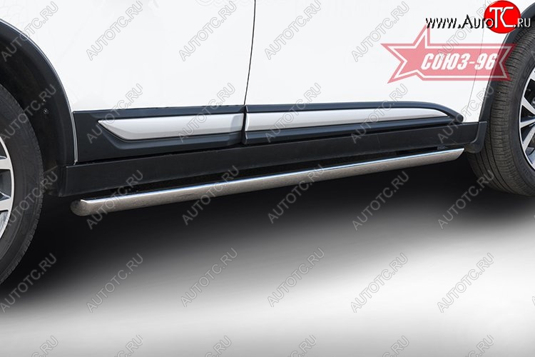 15 434 р. Защита порогов из овальной трубы Souz-96 (d75х42) Mitsubishi Outlander GF 2-ой рестайлинг (2015-2018)  с доставкой в г. Пермь