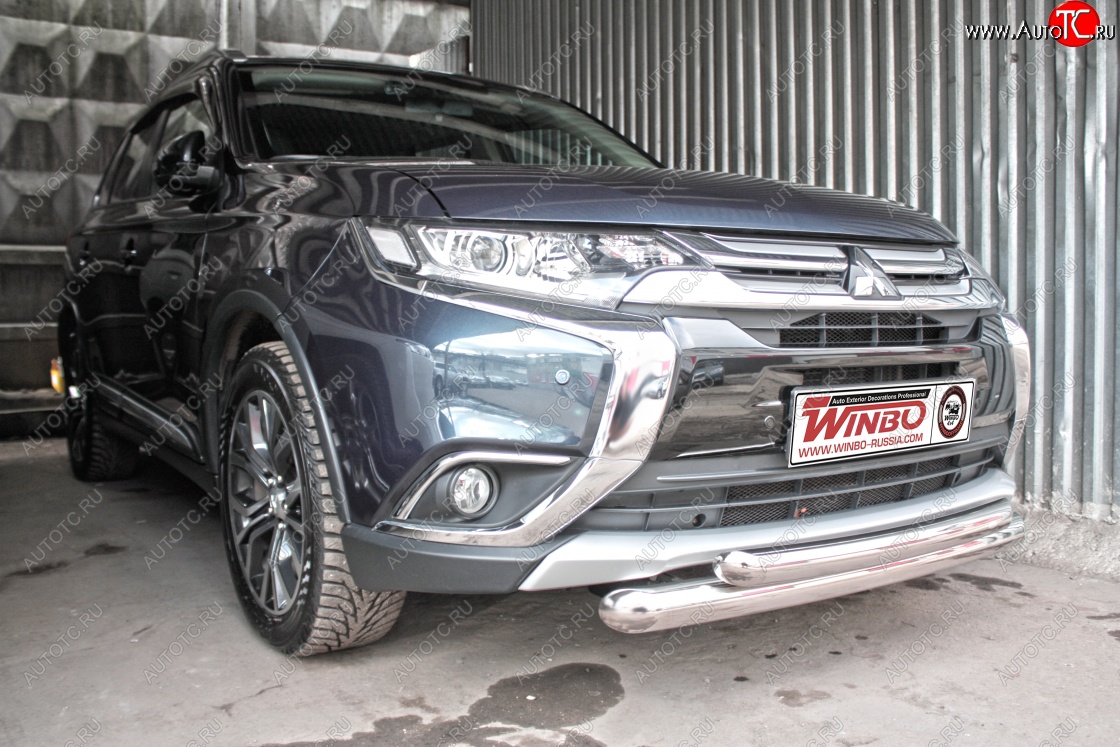 13 899 р. Защита переднего бампера Mitsubishi Outlander 2014+ Mitsubishi Outlander GF 2-ой рестайлинг (2015-2018)  с доставкой в г. Пермь