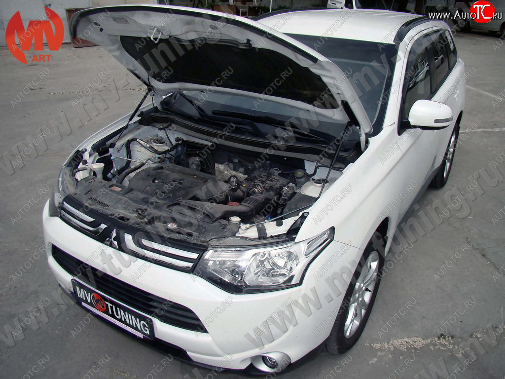 4 099 р. Упор капота MV-Tuning (двойной)  Mitsubishi Outlander  GF (2012-2022) дорестайлинг, 1-ый рестайлинг, 2-ой рестайлинг, 3-ий рестайлинг  с доставкой в г. Пермь