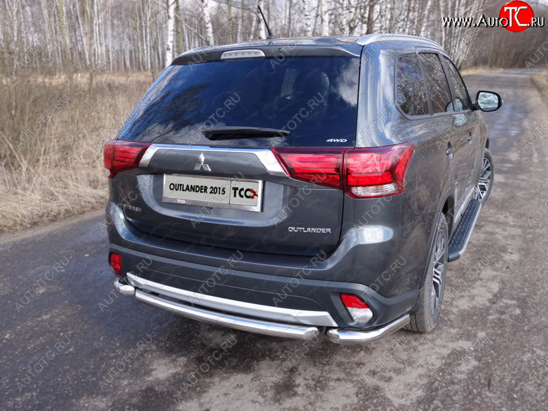 15 999 р. Защита заднего бампера (короткая) ТСС (нержавейка d 60,3 мм)  Mitsubishi Outlander  GF (2014-2018) 1-ый рестайлинг, 2-ой рестайлинг  с доставкой в г. Пермь