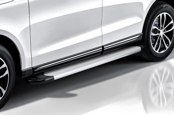 13 349 р. Пороги алюминиевые Slitkoff  Mitsubishi Outlander  GF (2015-2018) 2-ой рестайлинг (Optima Silver)  с доставкой в г. Пермь. Увеличить фотографию 3