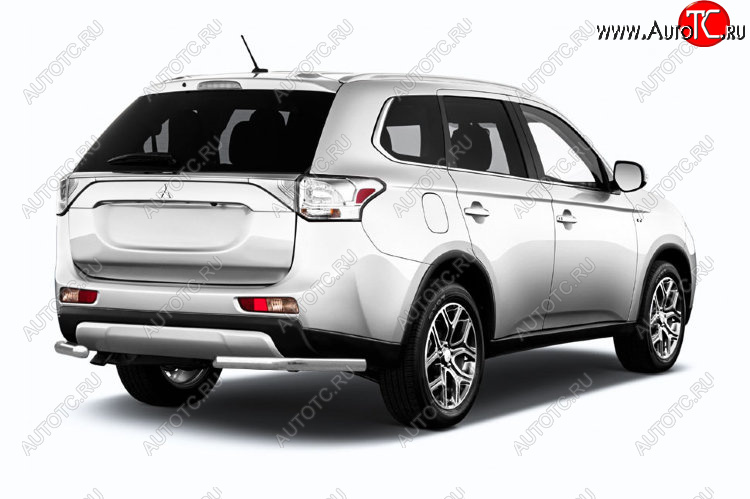 8 999 р. Защита заднего бампера Slitkoff (Ø 57 мм)  Mitsubishi Outlander  GF (2015-2018) 2-ой рестайлинг (Нержавеющая сталь)  с доставкой в г. Пермь