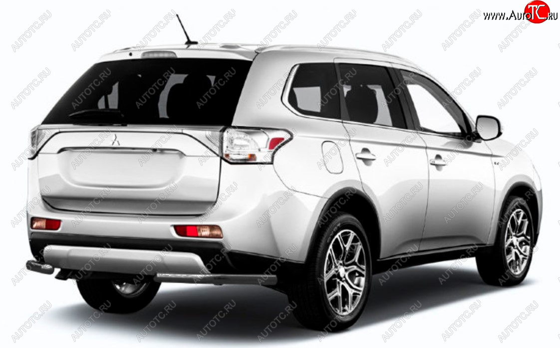 6 349 р. Защита заднего бампера Slitkoff (Ø 57 мм)  Mitsubishi Outlander  GF (2015-2018) 2-ой рестайлинг (Сталь с полимерным покрытием. Цвет: черный)  с доставкой в г. Пермь