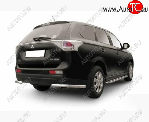 8 999 р. Защита заднего бампера Slitkoff (Ø 57 мм)  Mitsubishi Outlander  GF (2014-2016) 1-ый рестайлинг (Нержавеющая сталь)  с доставкой в г. Пермь