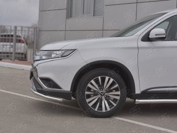 14 749 р. Защита переднего бампера (Ø42 мм, нержавейка) SLITKOFF Mitsubishi Outlander GF 3-ий рестайлинг (2018-2022)  с доставкой в г. Пермь. Увеличить фотографию 3