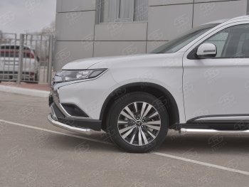 14 999 р. Защита переднего бампера (Ø 63 мм, нержавейка) SLITKOFF Mitsubishi Outlander GF 3-ий рестайлинг (2018-2022)  с доставкой в г. Пермь. Увеличить фотографию 4