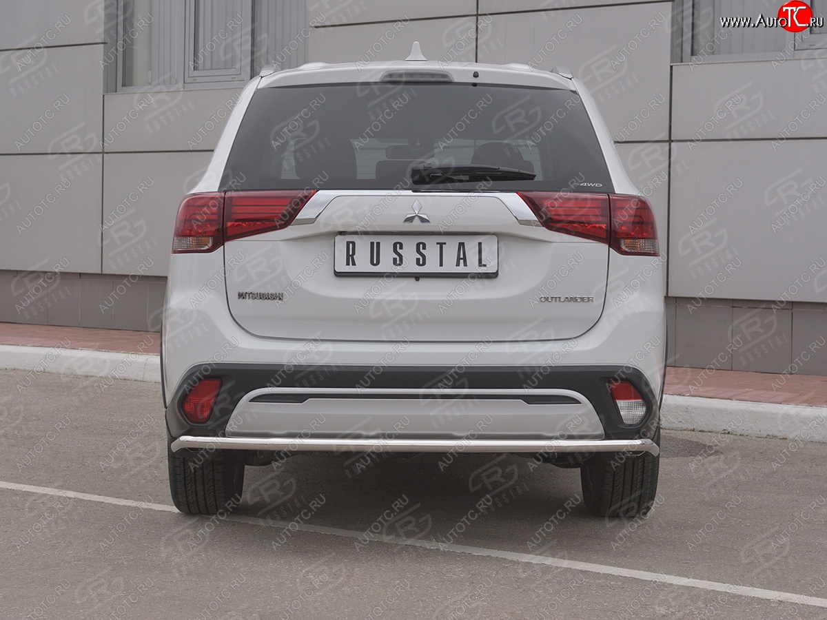 14 599 р. Защита заднего бампера (Ø42 мм, нержавейка) SLITKOFF  Mitsubishi Outlander  GF (2018-2022) 3-ий рестайлинг  с доставкой в г. Пермь
