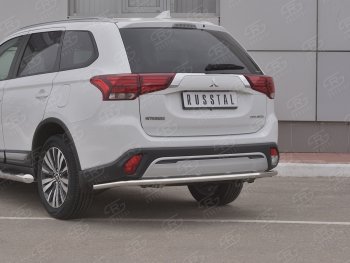14 599 р. Защита заднего бампера (Ø42 мм, нержавейка) SLITKOFF  Mitsubishi Outlander  GF (2018-2022) 3-ий рестайлинг  с доставкой в г. Пермь. Увеличить фотографию 2