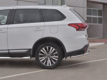 14 599 р. Защита заднего бампера (Ø42 мм, нержавейка) SLITKOFF  Mitsubishi Outlander  GF (2018-2022) 3-ий рестайлинг  с доставкой в г. Пермь. Увеличить фотографию 3