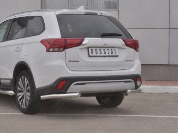 12 499 р. Защита заднего бампера (Ø63 мм уголки, нержавейка) SLITKOFF  Mitsubishi Outlander  GF (2018-2022) 3-ий рестайлинг  с доставкой в г. Пермь. Увеличить фотографию 3