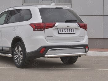 14 999 р. Защита заднего бампера (Ø63 мм, нержавейка) SLITKOFF  Mitsubishi Outlander  GF (2018-2022) 3-ий рестайлинг  с доставкой в г. Пермь. Увеличить фотографию 2
