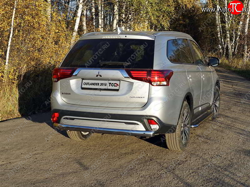 23 899 р. Защита заднего бампера (овальная) ТСС (нержавейка d75х42 мм)  Mitsubishi Outlander  GF (2018-2022) 3-ий рестайлинг  с доставкой в г. Пермь