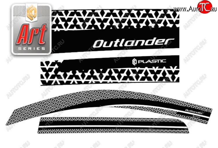 2 199 р. Дефлектора окон CA-Plastic  Mitsubishi Outlander  XL (2005-2009) (CW)  дорестайлинг (Серия Art графит, Без хром.молдинга)  с доставкой в г. Пермь
