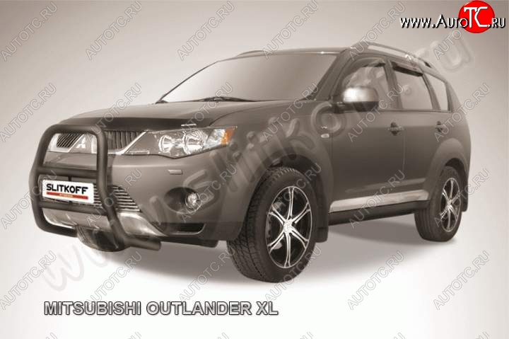 18 399 р. Кенгурятник d57 высокий Mitsubishi Outlander XL (CW)  дорестайлинг (2005-2009) (Цвет: серебристый)  с доставкой в г. Пермь