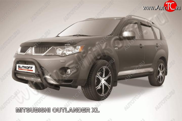 23 599 р. Кенгурятник d76 низкий Mitsubishi Outlander XL (CW)  дорестайлинг (2005-2009) (Цвет: серебристый)  с доставкой в г. Пермь