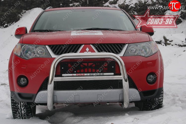 9 584 р. Защита переднего бампера Souz-96 (d60)  Mitsubishi Outlander  XL (2005-2009) (CW)  дорестайлинг  с доставкой в г. Пермь