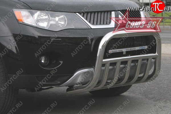 16 064 р. Защита переднего бампера с нижней защитой Souz-96 (d60) Mitsubishi Outlander XL (CW)  дорестайлинг (2005-2009)  с доставкой в г. Пермь