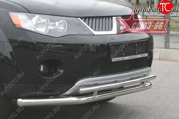 15 659 р. Защита переднего бампера двойная Souz-96 (d460/42) Mitsubishi Outlander XL (CW)  дорестайлинг (2005-2009)  с доставкой в г. Пермь