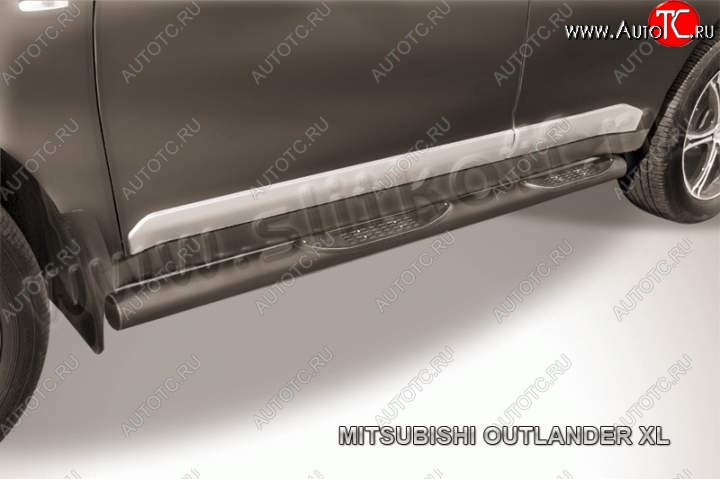 12 399 р. Защита порогов Slitkoff Mitsubishi Outlander XL (CW)  дорестайлинг (2005-2009) (Цвет: серебристый)  с доставкой в г. Пермь