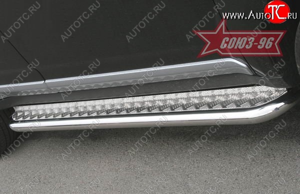 14 399 р. Защита порогов с листом Souz-96 (d60). Mitsubishi Outlander XL (CW)  дорестайлинг (2005-2009)  с доставкой в г. Пермь