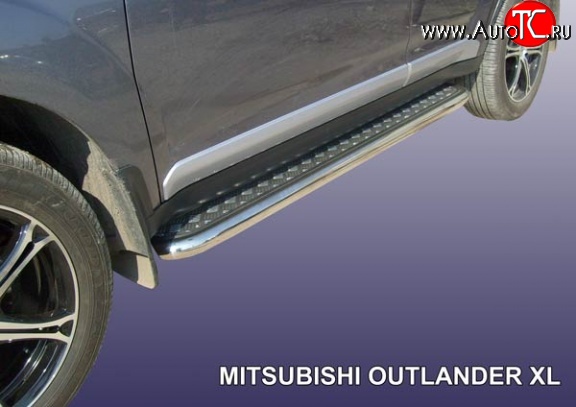 16 999 р. Широкая защита порогов Slitkoff Mitsubishi Outlander XL (CW)  дорестайлинг (2005-2009)  с доставкой в г. Пермь