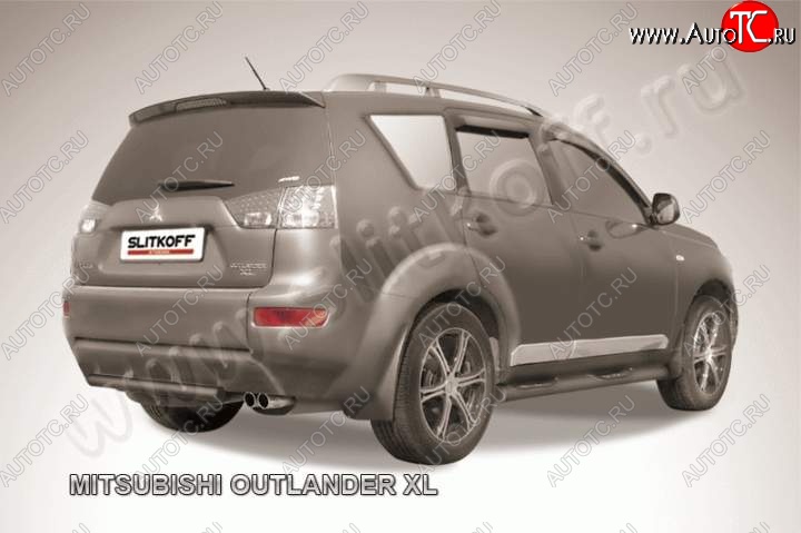 6 399 р. Защита задняя Slitkoff Mitsubishi Outlander XL (CW)  дорестайлинг (2005-2009) (Цвет: серебристый)  с доставкой в г. Пермь