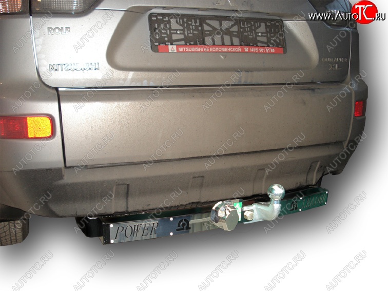 12 349 р. Фаркоп Лидер Плюс (съемный шар тип F, с нержавеющей пластиной)  Mitsubishi Outlander  XL (2005-2013) (CW)  дорестайлинг, (CW)  рестайлинг (Без электропакета)  с доставкой в г. Пермь