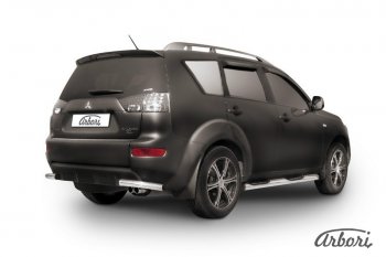 Защита заднего бампера Arbori (уголки, нержавейка, 1 труба d57 mm). Mitsubishi Outlander  XL (2010-2013) (CW)  рестайлинг
