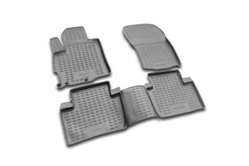 Комплект 3D ковриков салона Element (полиуретан) Mitsubishi Outlander XL (CW)  дорестайлинг (2005-2009) (Черные)