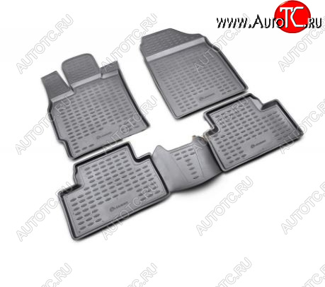 2 429 р. Комплект ковриков салона Element (полиуретан)  Mitsubishi Outlander  XL (2010-2013) (CW)  рестайлинг (Черные)  с доставкой в г. Пермь