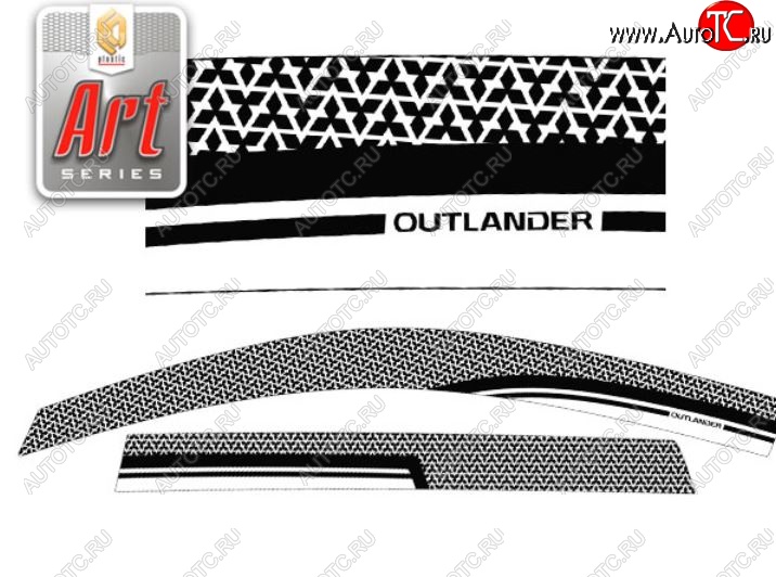 2 199 р. Дефлектора окон CA-Plastic  Mitsubishi Outlander  GF (2012-2014) дорестайлинг (Серия Art серебро, Без хром.молдинга)  с доставкой в г. Пермь