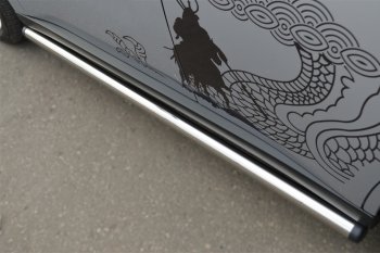 18 799 р. Защита порогов на SLITKOFF (труба D63)  Mitsubishi Outlander  GF (2012-2014) дорестайлинг (Защита порогов с загрушками на торцах (вариант 2))  с доставкой в г. Пермь. Увеличить фотографию 2