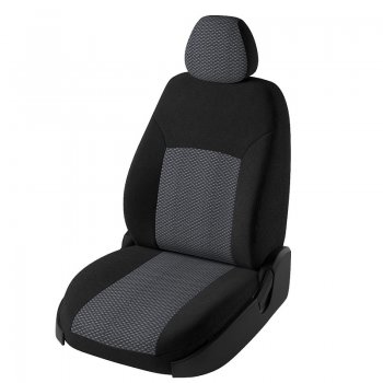 Чехлы для сидений Дублин (жаккард) Mitsubishi Outlander GF дорестайлинг (2012-2014) (Черный, вставка Ёж белый)