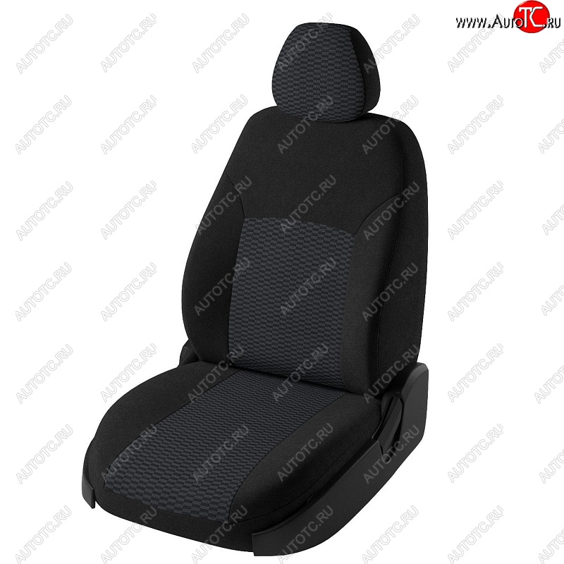 6 699 р. Чехлы для сидений Дублин (жаккард) Mitsubishi Outlander GF 2-ой рестайлинг (2015-2018) (Черный, вставка Прямоугольник чёрный)  с доставкой в г. Пермь