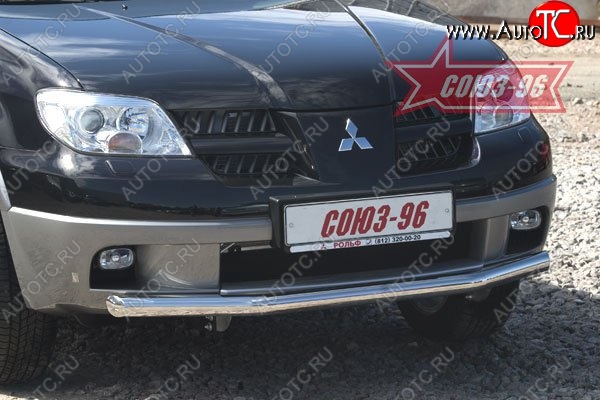 9 584 р. Защита переднего бампера одинарная Souz-96 (d60) Mitsubishi Outlander CU (2003-2009)  с доставкой в г. Пермь