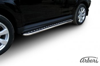 14 219 р. Защита штатных порогов с листом Arbori (нержавейка, алюминий, d42 mm) Mitsubishi Outlander XL (CW)  рестайлинг (2010-2013)  с доставкой в г. Пермь. Увеличить фотографию 2
