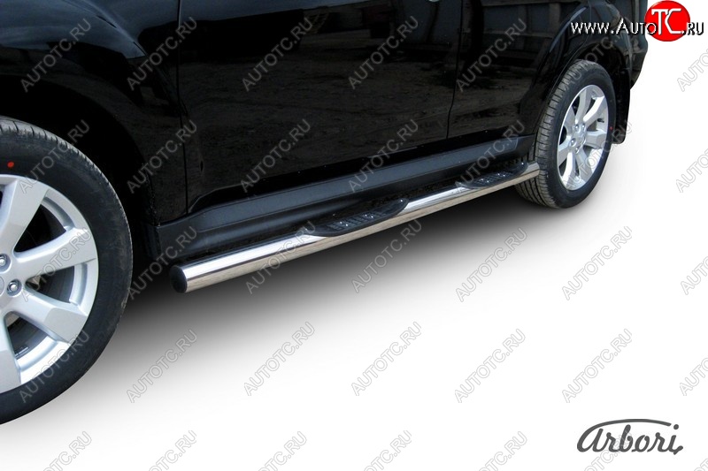 14 579 р. Защита штатных порогов Arbori (нержавейка, d76 mm). Mitsubishi Outlander XL (CW)  рестайлинг (2010-2013)  с доставкой в г. Пермь