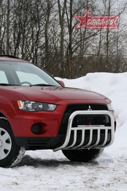 Защита переднего бампера Souz-96 (d60) Mitsubishi Outlander  XL (2010-2013) (CW)  рестайлинг