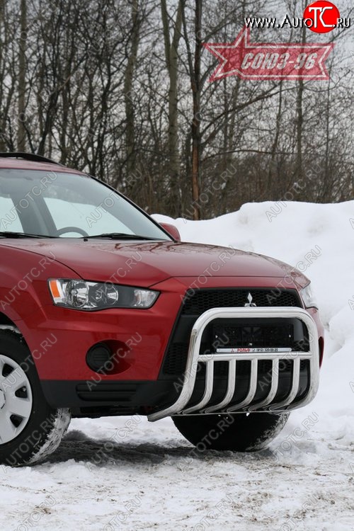 16 064 р. Защита переднего бампера Souz-96 (d60)  Mitsubishi Outlander  XL (2010-2013) (CW)  рестайлинг  с доставкой в г. Пермь