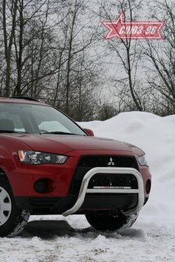 Защита переднего бампера Souz-96 (d76) Mitsubishi Outlander  XL (2010-2013) (CW)  рестайлинг