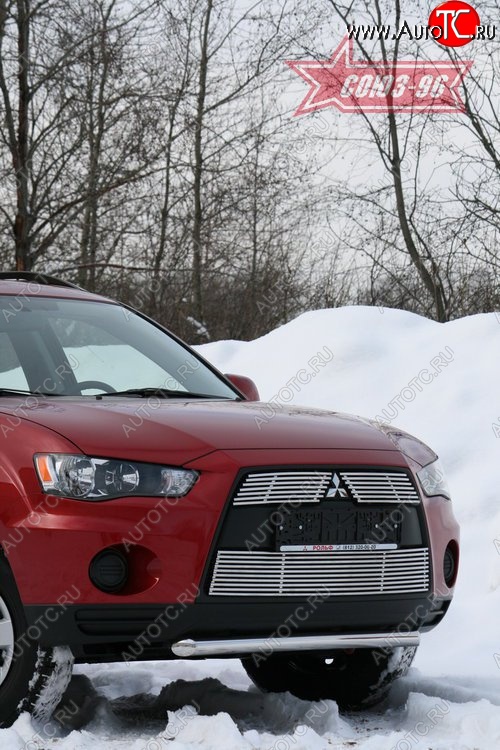 8 684 р. Одинарная защита переднего бампера из короткой трубы (d76) Souz-96  Mitsubishi Outlander  XL (2010-2013) (CW)  рестайлинг  с доставкой в г. Пермь