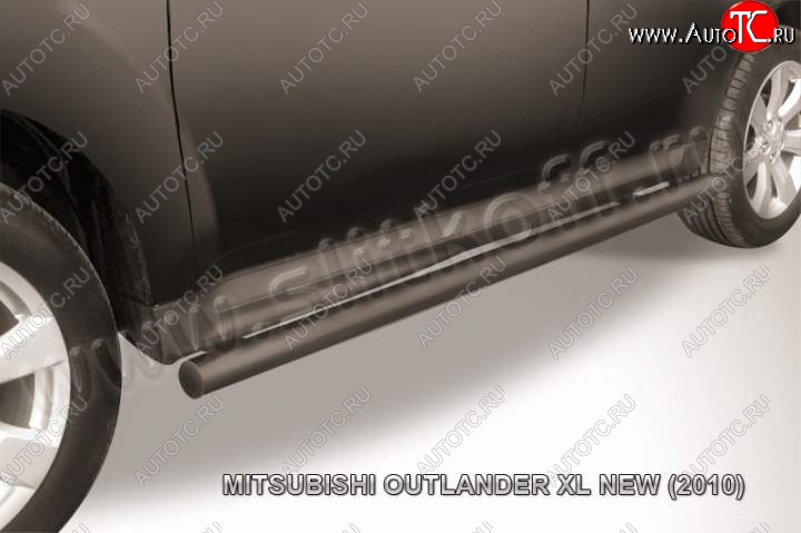 9 899 р. Защита порогов Slitkoff  Mitsubishi Outlander  XL (2010-2013) (CW)  рестайлинг (Цвет: серебристый)  с доставкой в г. Пермь