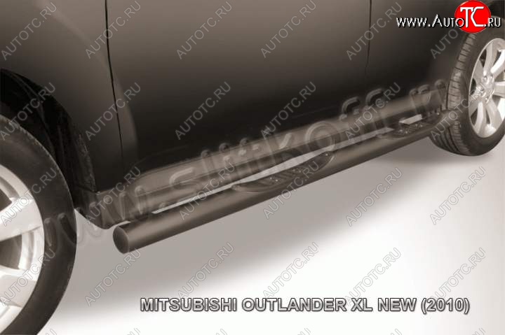 12 399 р. Защита порогов Slitkoff Mitsubishi Outlander XL (CW)  рестайлинг (2010-2013) (Цвет: серебристый)  с доставкой в г. Пермь