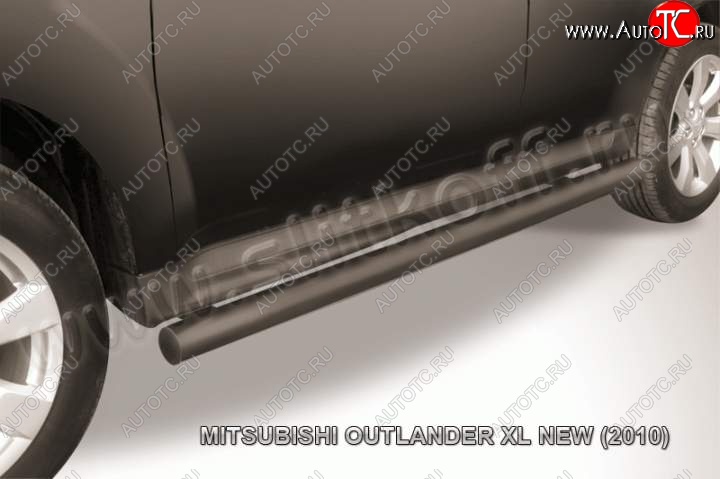 10 599 р. Защита порогов Slitkoff Mitsubishi Outlander XL (CW)  рестайлинг (2010-2013) (Цвет: серебристый)  с доставкой в г. Пермь
