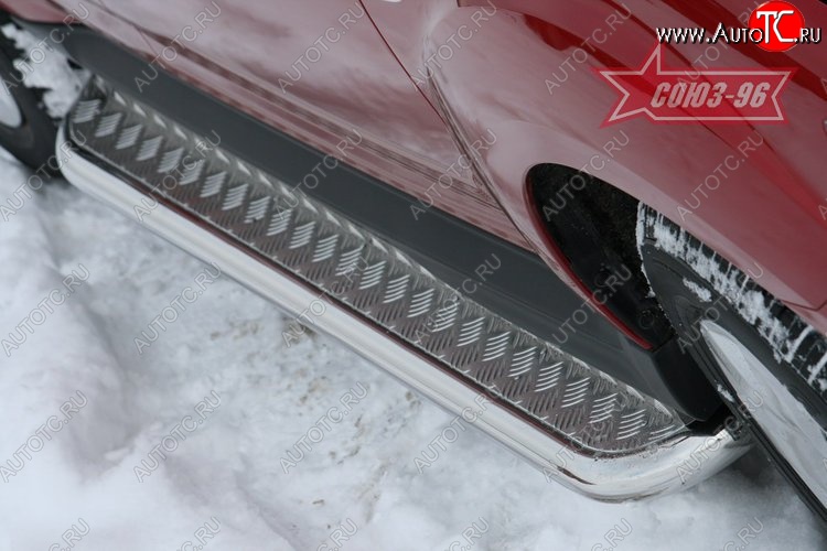 14 399 р. Защита порогов с листом Souz-96 (d60). Mitsubishi Outlander XL (CW)  рестайлинг (2010-2013)  с доставкой в г. Пермь