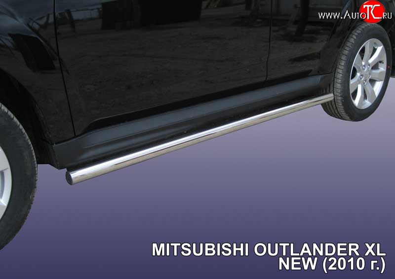 13 999 р. Защита порогов из круглой трубы диаметром 57 мм Slitkoff Mitsubishi Outlander XL (CW)  рестайлинг (2010-2013) (Нержавейка, Полированная)  с доставкой в г. Пермь
