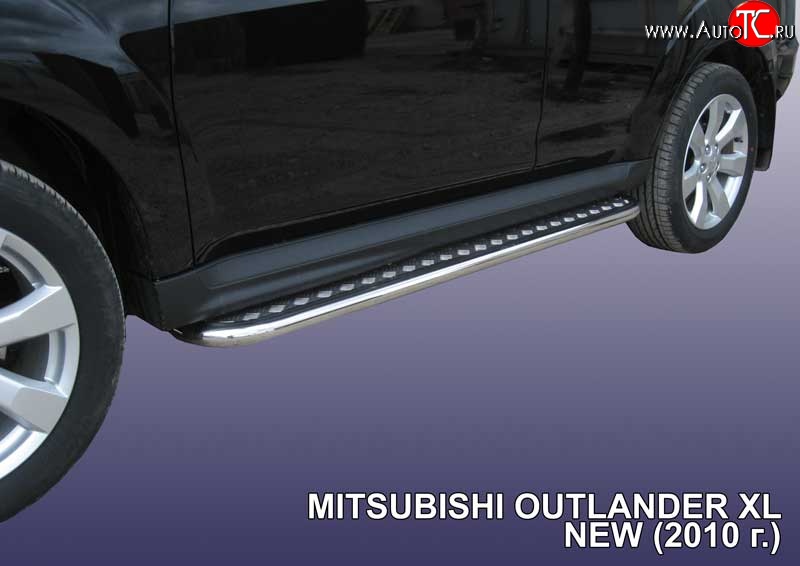 16 999 р. Широкая защита порогов Slitkoff Mitsubishi Outlander XL (CW)  рестайлинг (2010-2013)  с доставкой в г. Пермь