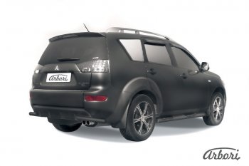 Защита заднего бампера Arbori (уголки, черная, 1 труба d57 mm). Mitsubishi Outlander  XL (2010-2013) (CW)  рестайлинг