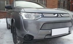 3 149 р. Сетка на бампер Russtal (хром) Mitsubishi Outlander GF дорестайлинг (2012-2014)  с доставкой в г. Пермь. Увеличить фотографию 3
