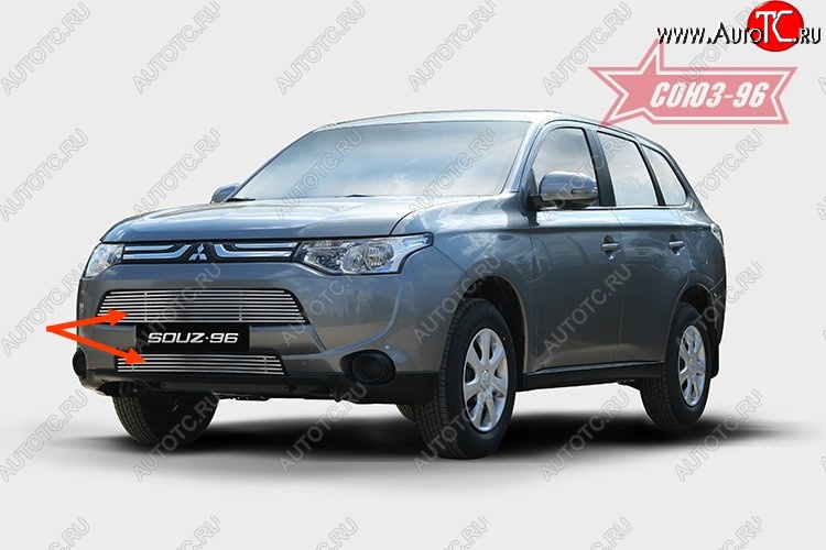 8 414 р. Декоративный элемент воздухозаборника Souz-96 (d10) Mitsubishi Outlander GF дорестайлинг (2012-2014)  с доставкой в г. Пермь